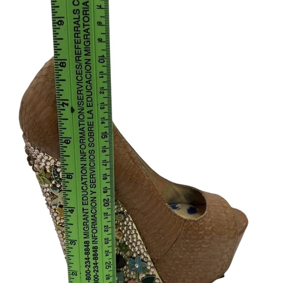 Ziginy Leather Wedges Muster Color Rock Floral Platform Bright Jeweled, Size 6 - Picture 16 of 16
